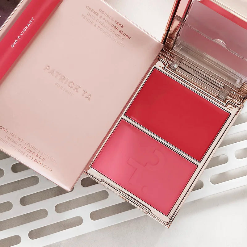 Luxury Patrick Matte 6-Color Eye Shadow Plate Light Two-Tone Blush Powder & Cream Natural Makeup Waterproof Facial TA Blusher