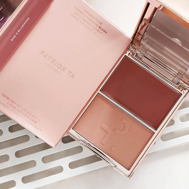 Luxury Patrick Matte 6-Color Eye Shadow Plate Light Two-Tone Blush Powder & Cream Natural Makeup Waterproof Facial TA Blusher