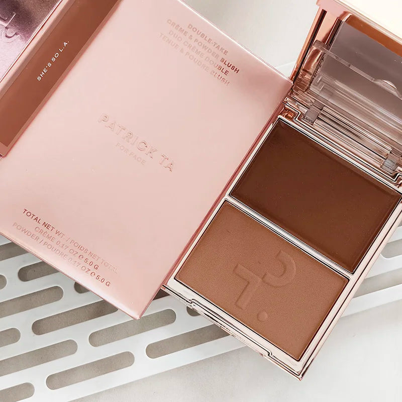 Luxury Patrick Matte 6-Color Eye Shadow Plate Light Two-Tone Blush Powder & Cream Natural Makeup Waterproof Facial TA Blusher