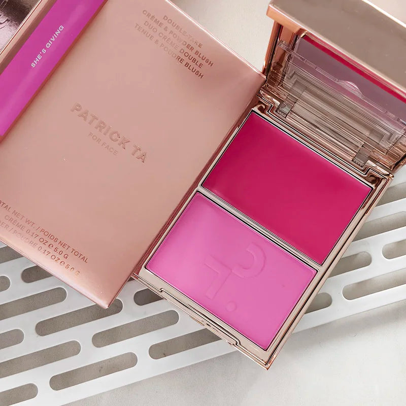 Luxury Patrick Matte 6-Color Eye Shadow Plate Light Two-Tone Blush Powder & Cream Natural Makeup Waterproof Facial TA Blusher